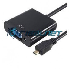 Mini-HDMI macho para VGA fêmea com áudio 3,5 F - cabo 20cm